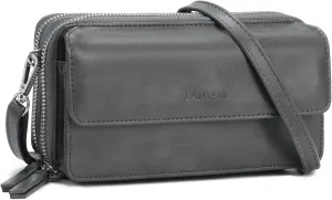 Lanyani RFID Crossbody Wallet Wristlet Purse with Phone Pocket For Women Vegan Leather