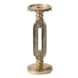 Large Antique Gold Candle Holder