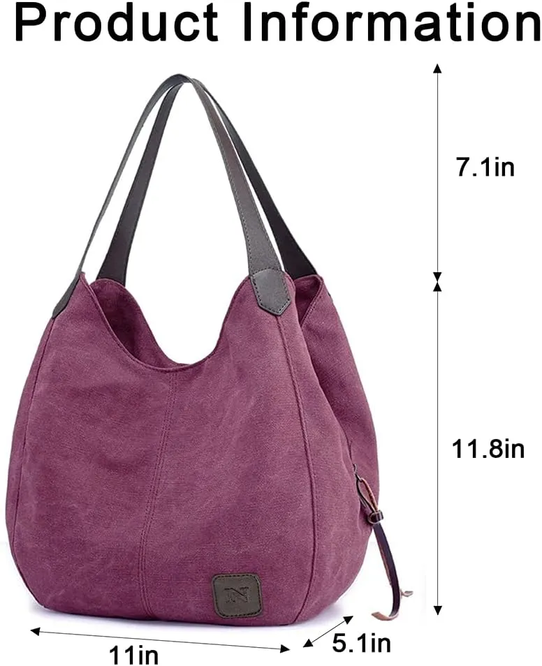 Large Canvas Tote Bag For Women Work With Pocket Summer Purses for Women