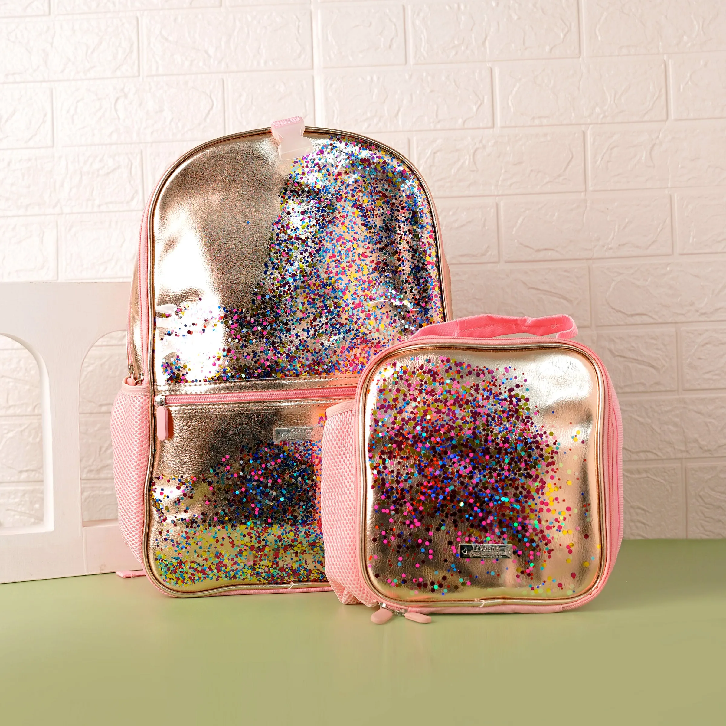 Large Capacity Pu Leather Bag with Lunch Bag