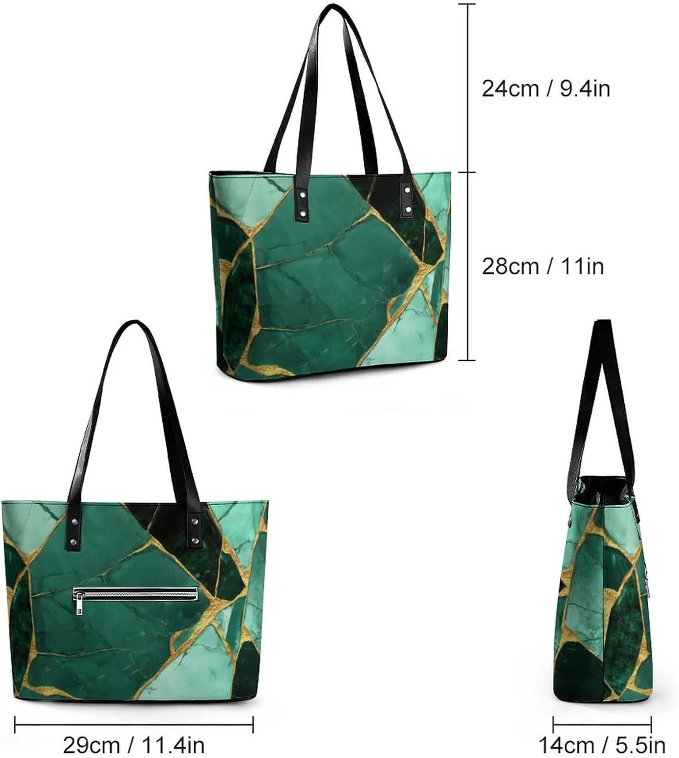 Large Leather Tote Bag Travel Work Daily Essentials Handbag For Women Men