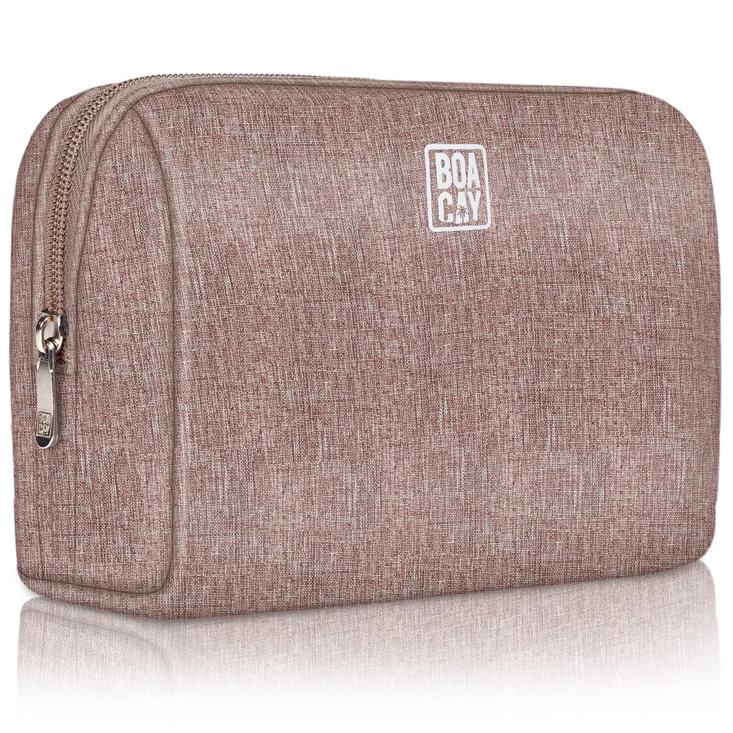 Large Minimalist Cosmetic Pouch - Coffee with Milk Brown