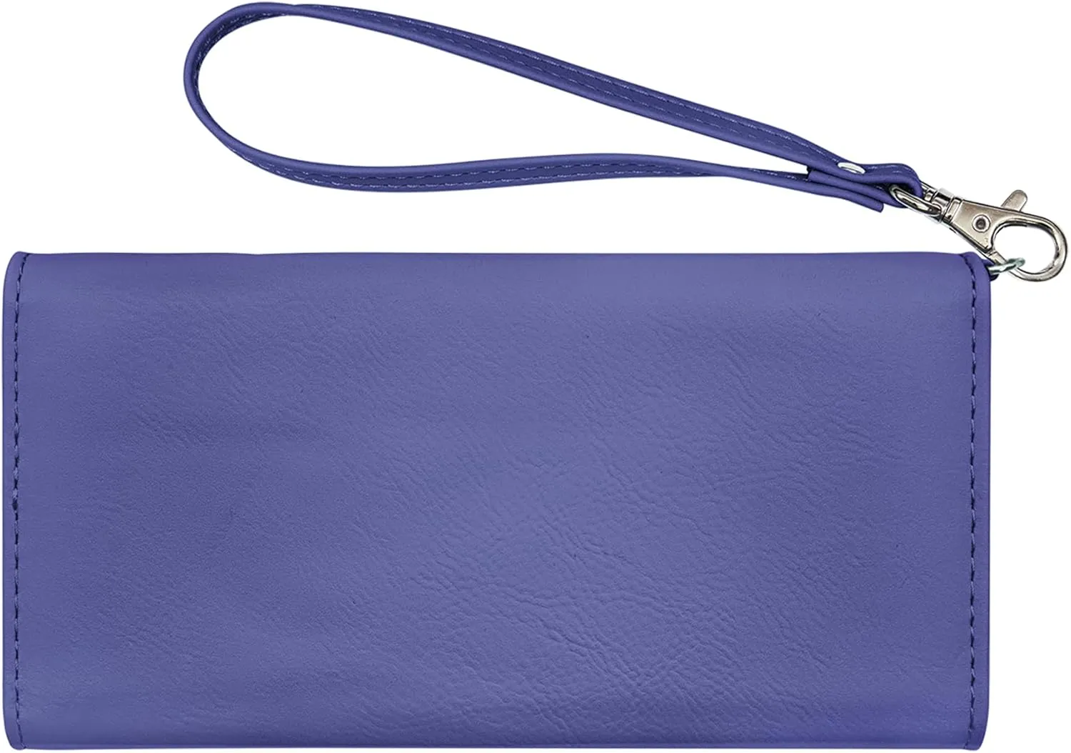 LaserGram Faux Leather Womens Wallet with Strap, Monarch Butterfly, Personalized Engraving Included (Dark Purple)