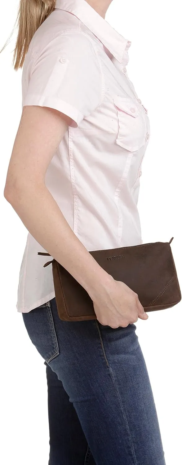LEABAGS Leather Toiletry Bag for Men - Vintage Genuine Buffalo Leather - Mens Travel Bag Toiletry Palm Bay Black