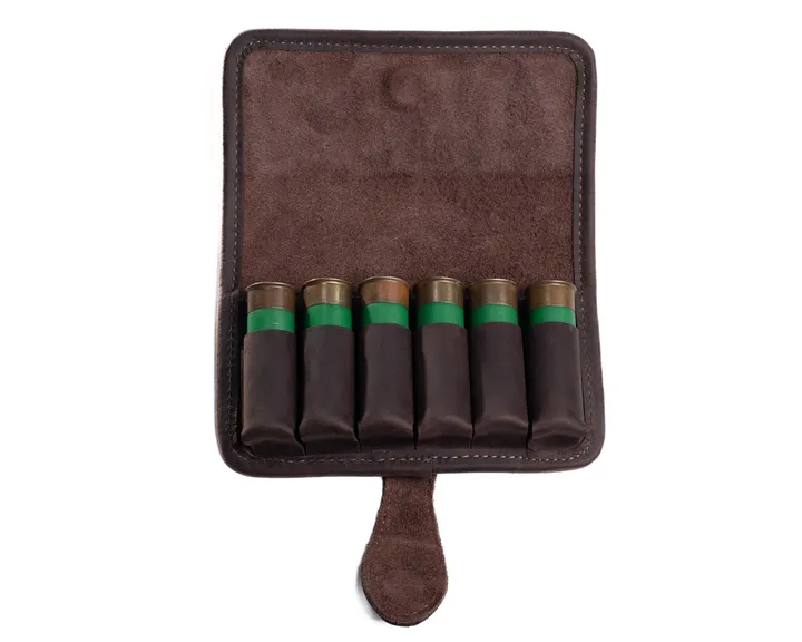Leather Ammo Pouch for 6 Rounds 12 Gauge – Classic Design