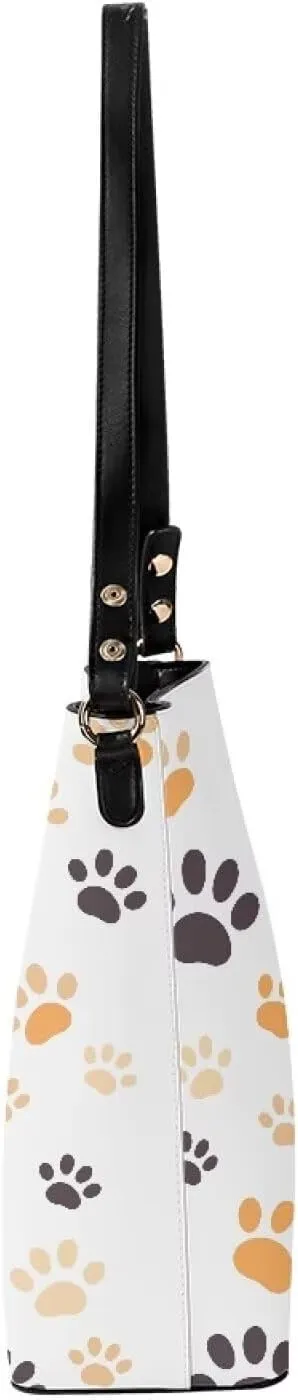 Leather Bucket Purse Fashion Bucket Bag for Women Shoulder Bag with Adjustable Strap Tote Handbag