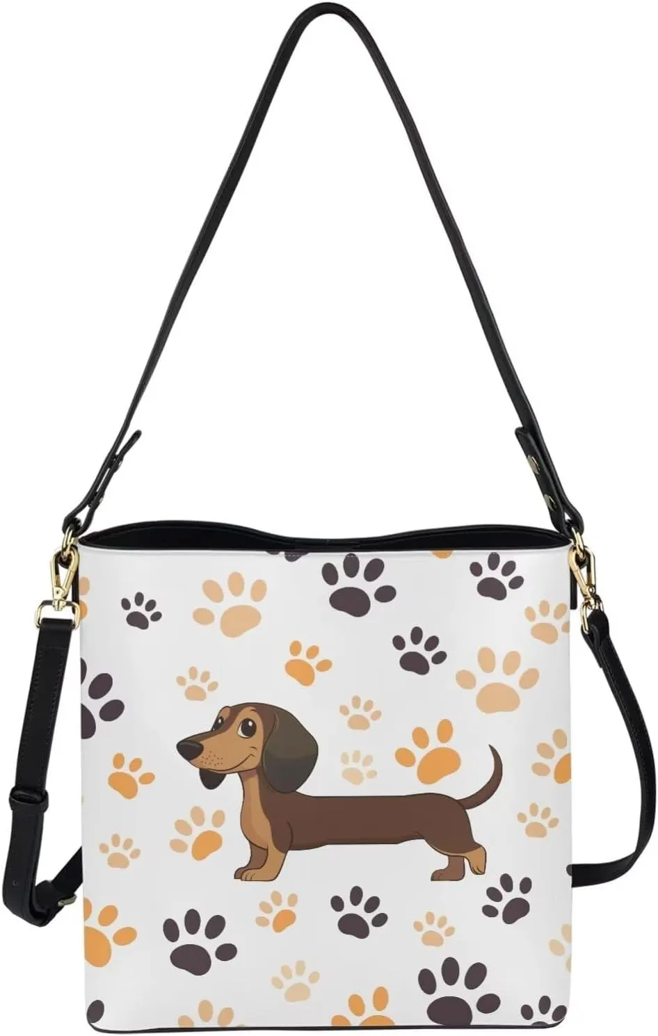 Leather Bucket Purse Fashion Bucket Bag for Women Shoulder Bag with Adjustable Strap Tote Handbag