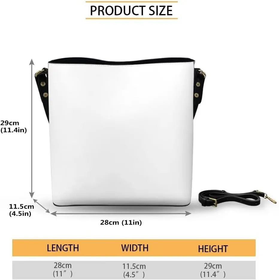 Leather Bucket Purse Fashion Bucket Bag for Women Shoulder Bag with Adjustable Strap Tote Handbag