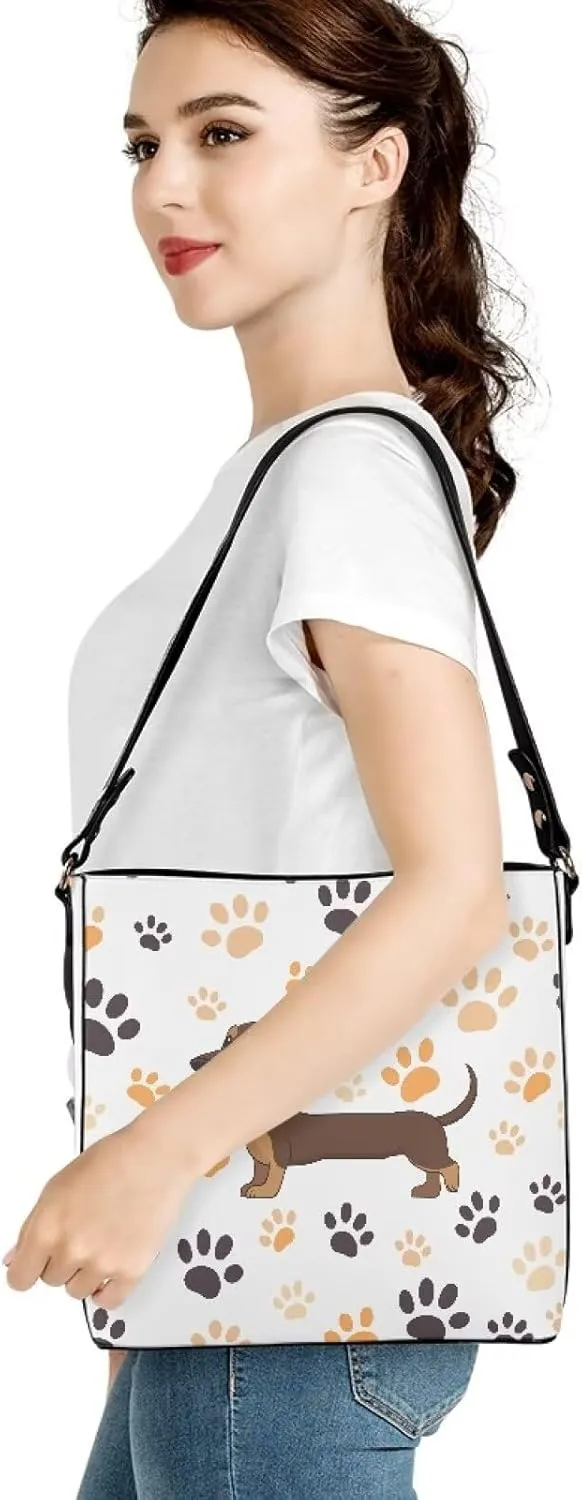 Leather Bucket Purse Fashion Bucket Bag for Women Shoulder Bag with Adjustable Strap Tote Handbag