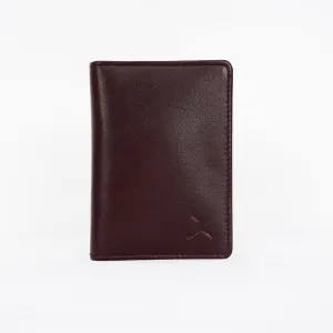 Leather Card Holder - Burgundy