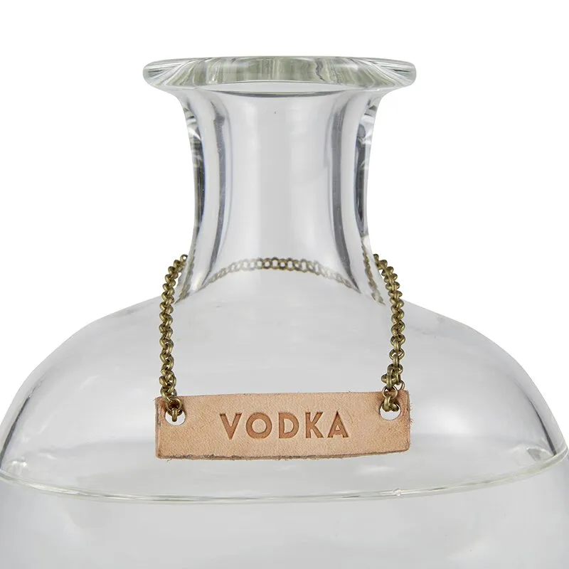Leather Decanter Tag Set - 4 Pack