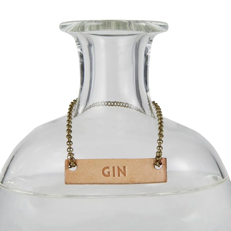 Leather Decanter Tag Set - 4 Pack