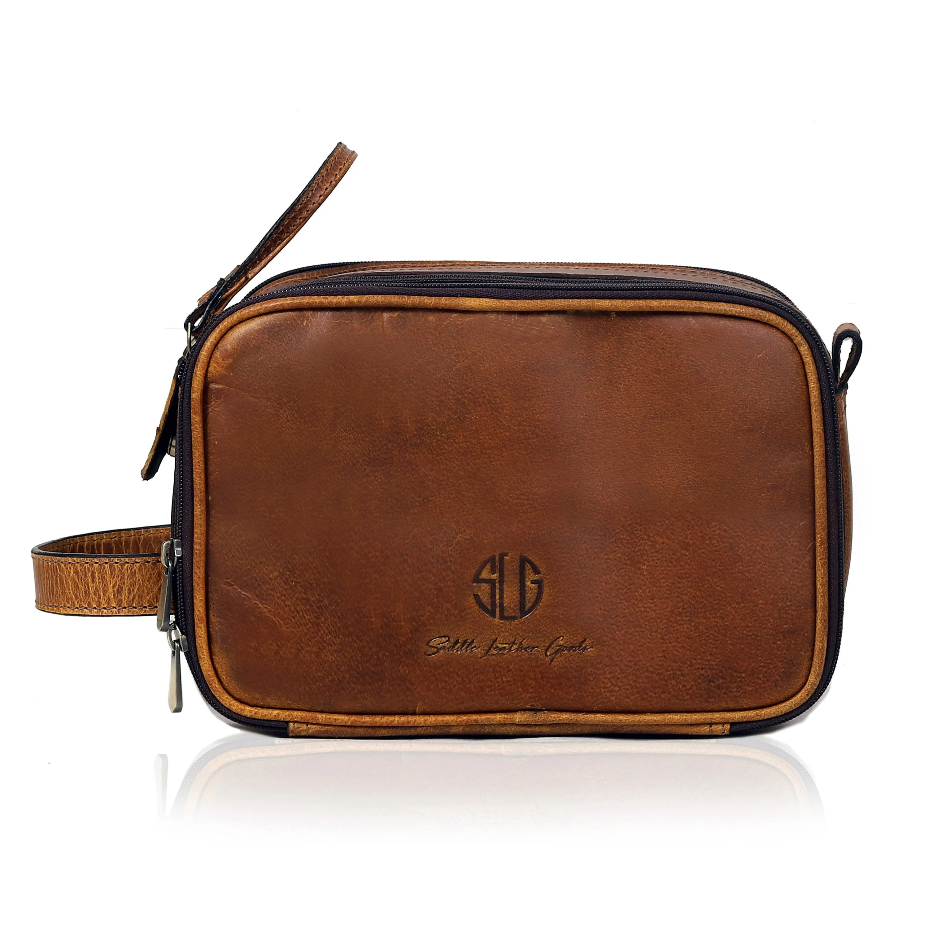 Leather Dopp Kit Toiletry Bag