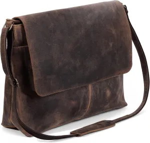 Leather messenger satchel laptop briefcase for men and women best handmade buffalo office computer bag