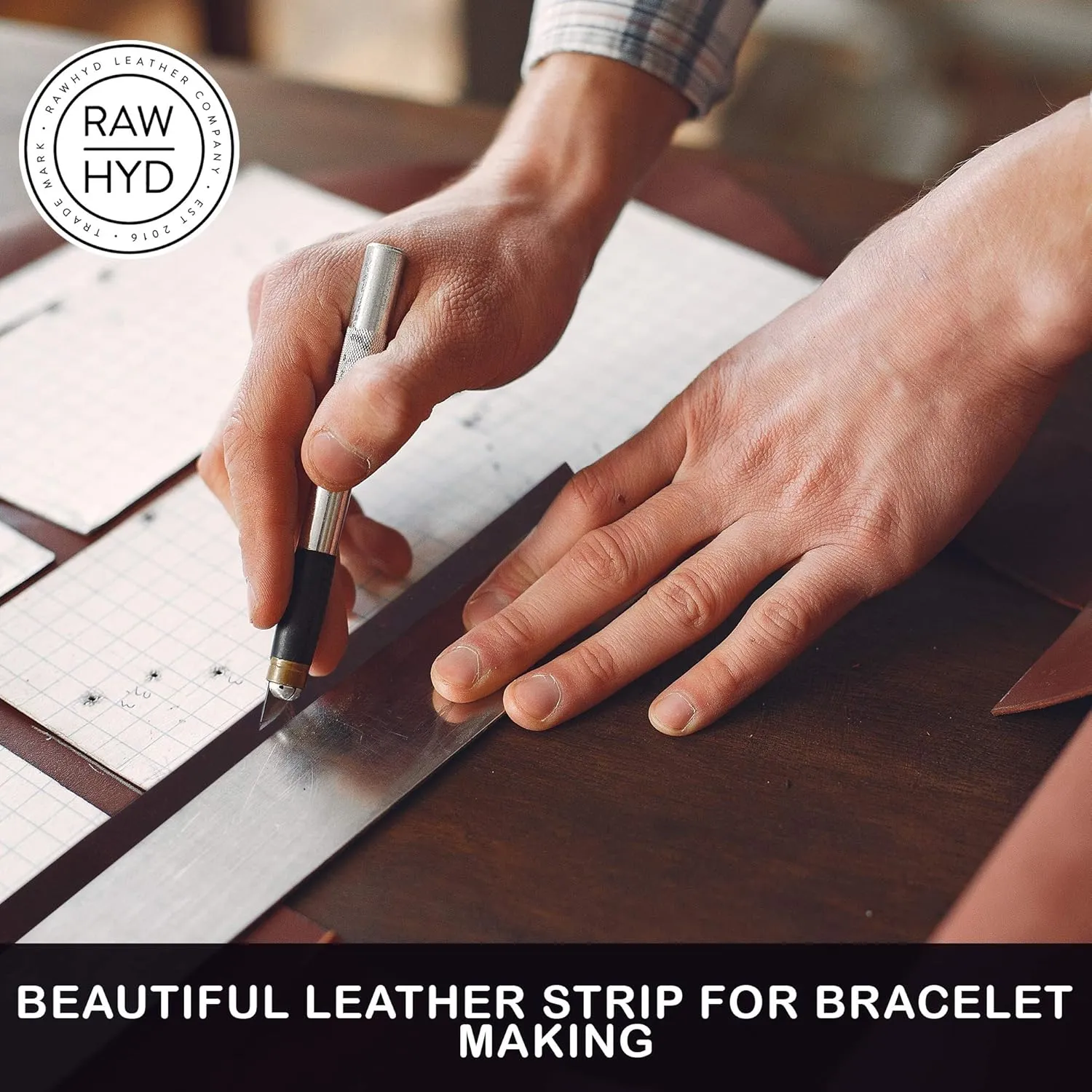 Leather Strap - Full Grain Buffalo Leather Strips for Crafts – Brown Leather Straps Ideal for Arts and Crafts, Tooling, Jewelry, DIY Home Decor, & More - Durable Tooling Leather Strip (0.5" x 60")