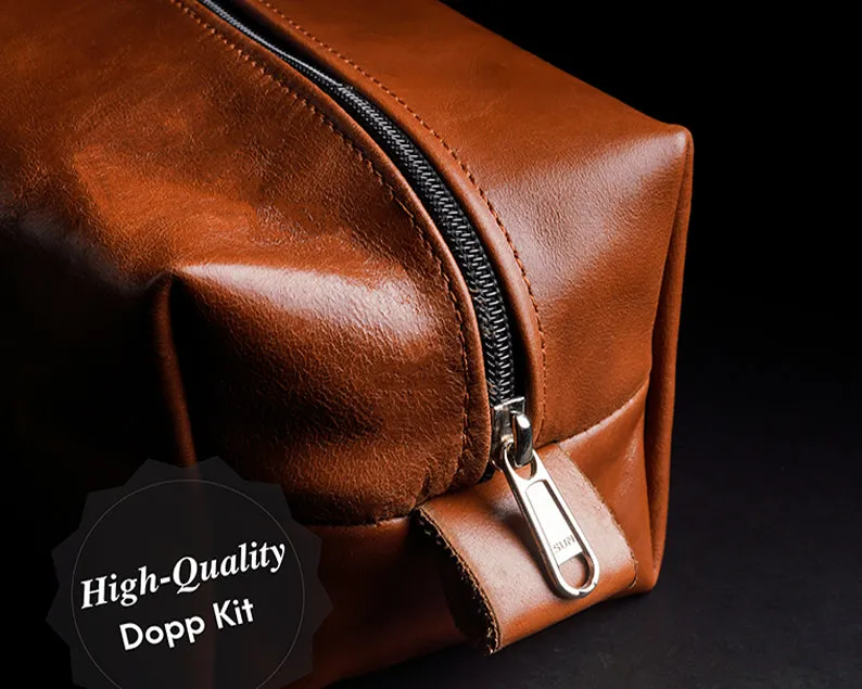 Leather Toiletry Bag for Travel