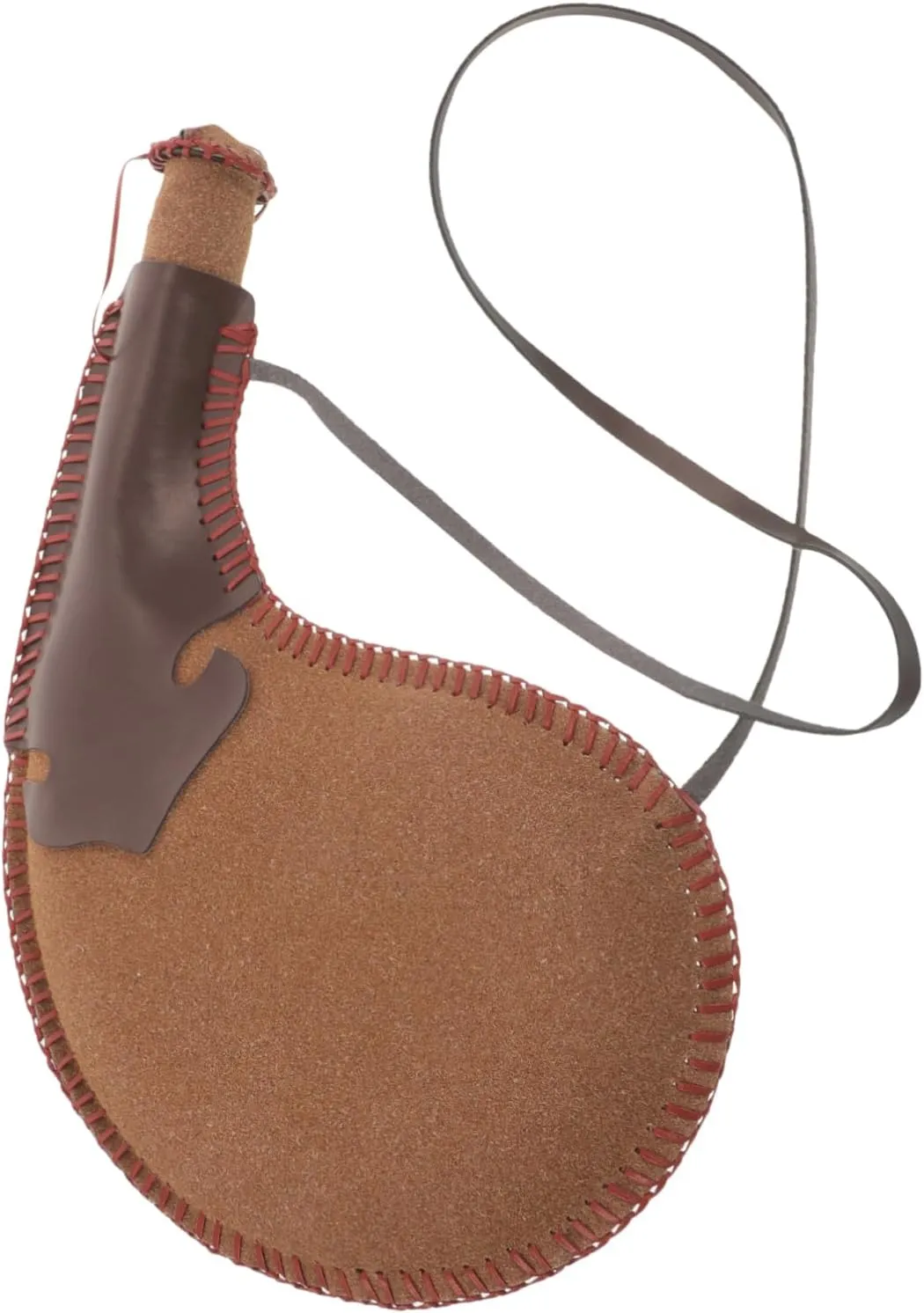 Leather Water Bag Traditional Bota Bag for Wine Storage Portable Liquid Storage Pouch with Strap for Travel Outdoor Use and Dancing Performances