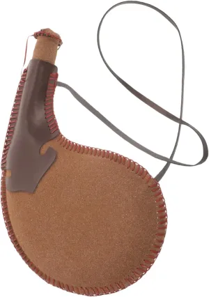 Leather Water Bag Traditional Bota Bag for Wine Storage Portable Liquid Storage Pouch with Strap for Travel Outdoor Use and Dancing Performances