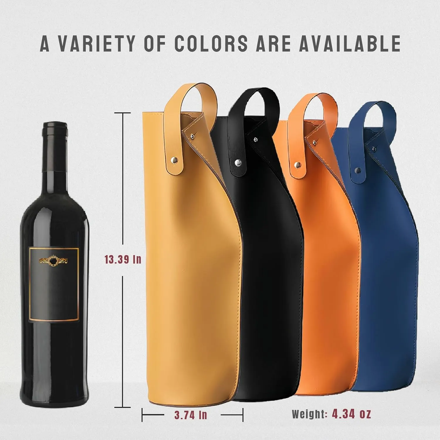 Leather Wine Tote Bag - Orange Bottle Gift Bag Champagne Tote Carrier for Lovers