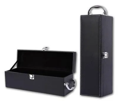 Leather Wooden Wine Box with Opener Tools