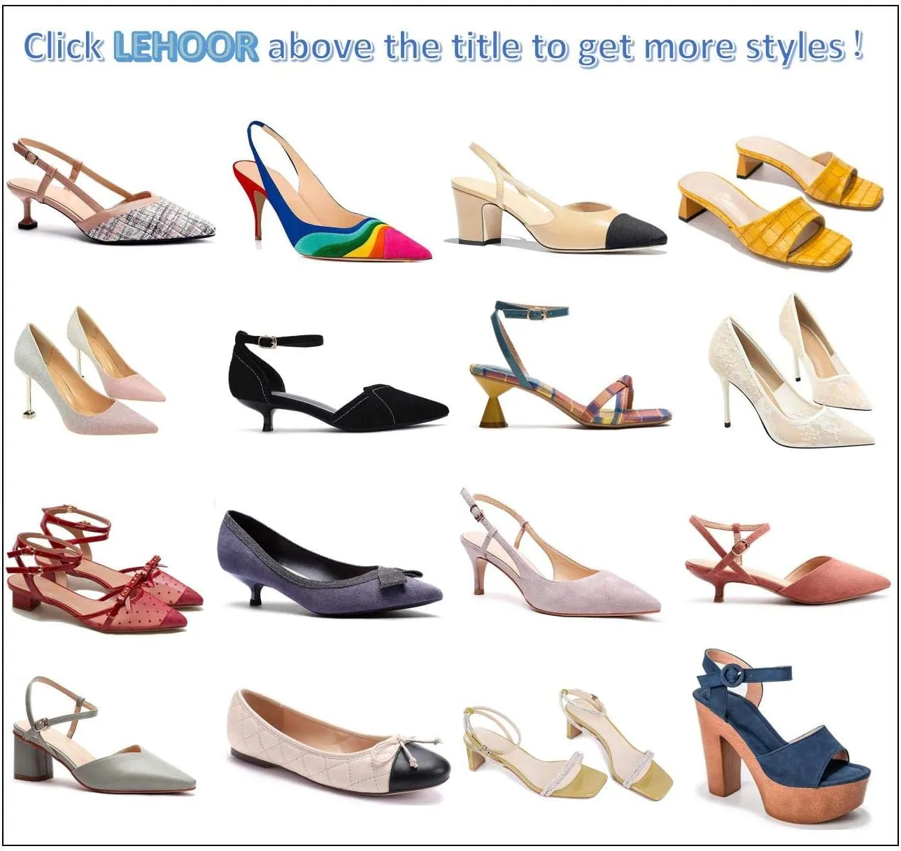 LEHOOR Women Rainbow Slingback Pumps Kitten Heels Pointed Toe Suede, Multicolor High Heel Pumps Stiletto Elastic Strap Closed Toe for Ladies Dress Party 5-13 M US