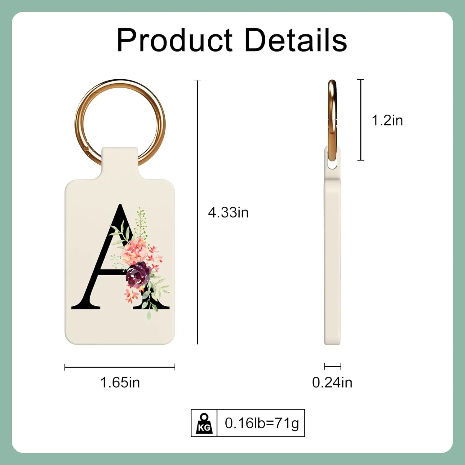Letter A-Z Strong Magnetic Purse Holder Stylish Floral Design Handbag Hanger for Women Suitable for Table Tops Metal Wall Door Hinge Frame Shopping Cart Show off Your Personality Bag Charms(Beige A)