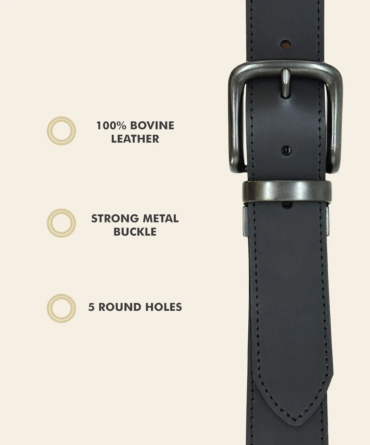 Levi Strauss Signature - Premium Leather Reversible Belt for Men for Jeans, Work, Dress & Casual pants | Cinturon Para Hombre