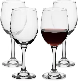 LFLYCIAL Wine Glasses Set of 4,Durable Red Wine Glass for Bordeaux/Cabernet,Thick Resistant White Wine Glass for Housewarming,Wedding,Anniversary,15oz