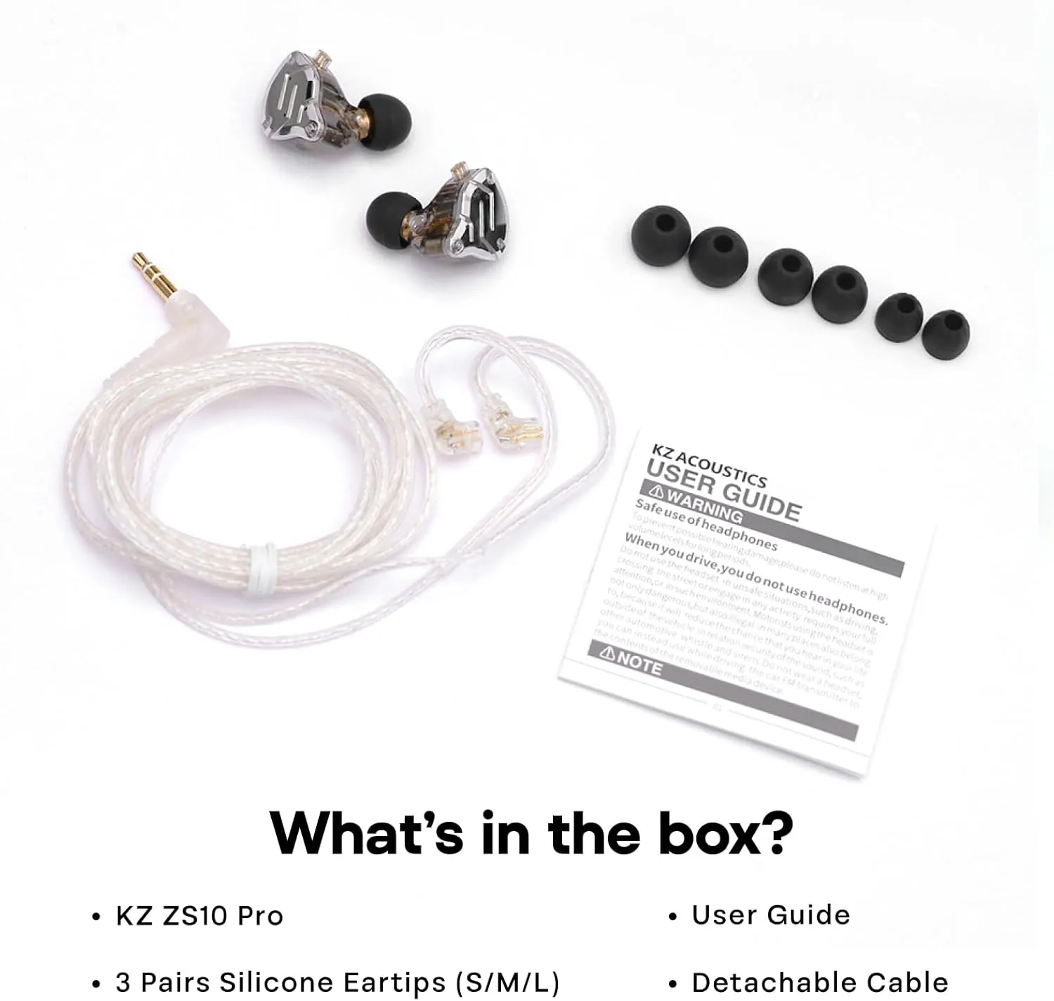 Linsoul KZ ZS10 Pro, 4BA 1DD 5 Driver in Ear Monitor, HiFi Wired Earbuds, Gaming Earbuds, Hybrid IEM Earphones with Stainless Steel Faceplate, Detachable Cable for Musician(Without Mic, Blue)