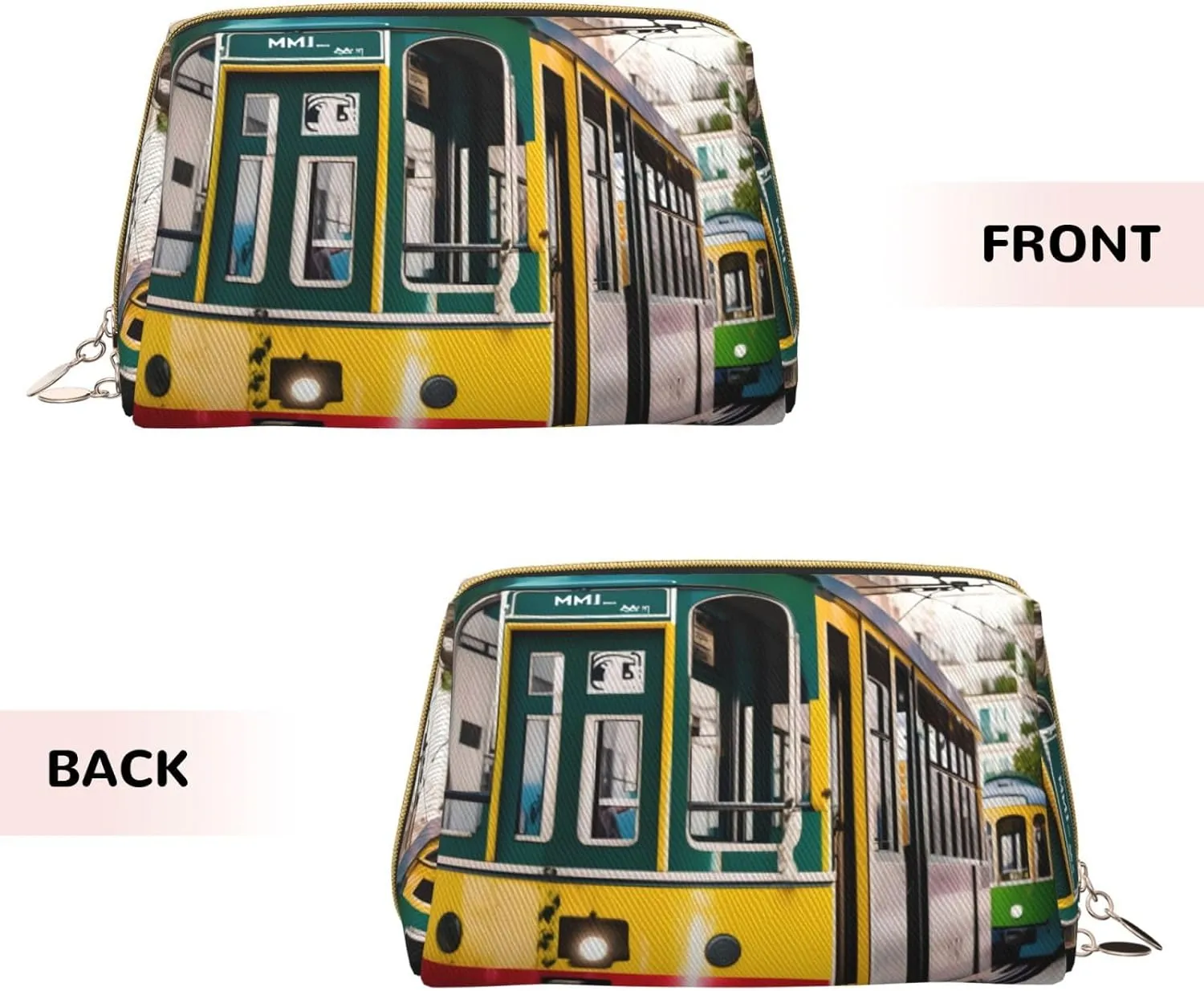 Lisbon Tram Toiletry Pouch, Travel-Friendly Makeup Organizer For Makeup Brushes, Lipsticks