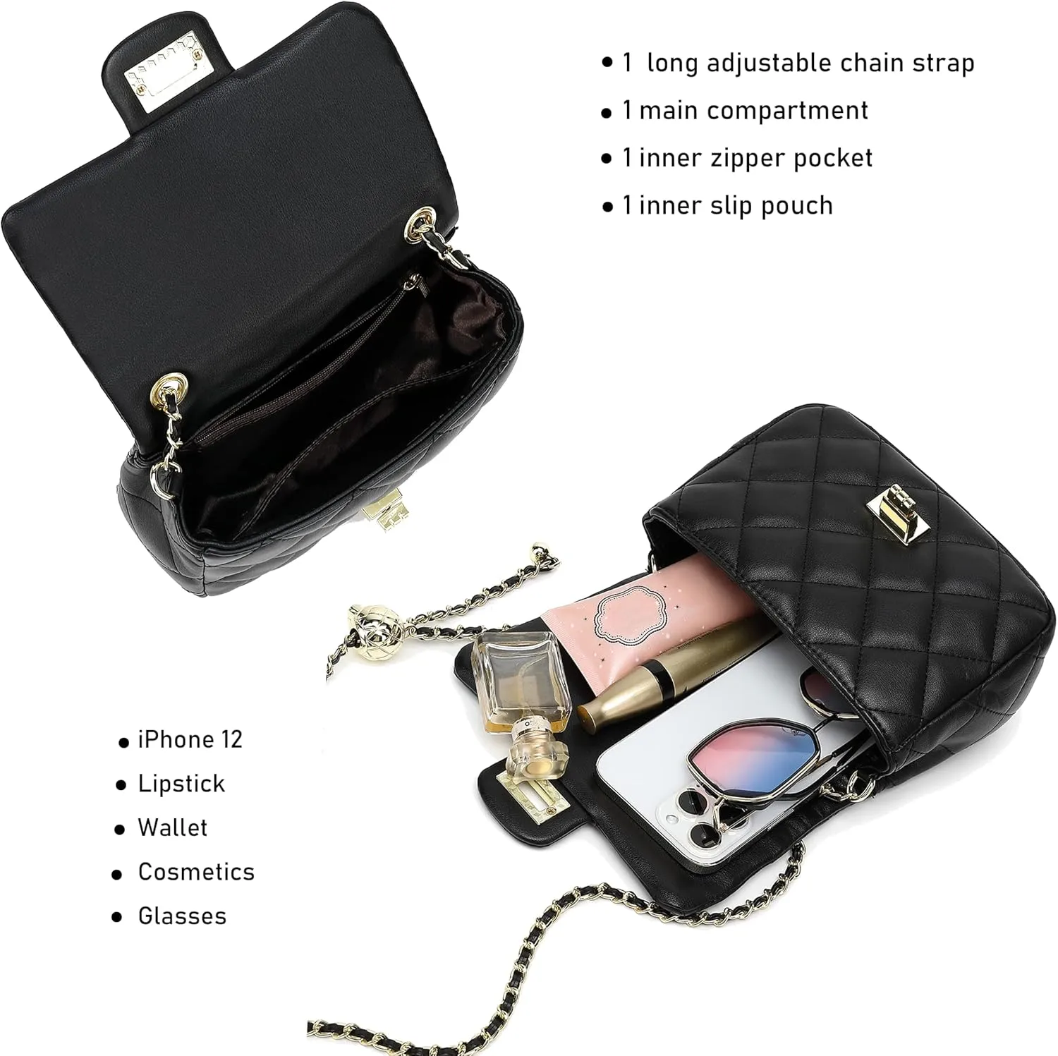 LL LOPPOP Women's Small Classy Crossbody Purse Top Handle Handbags Leather Satchel Bags for Women