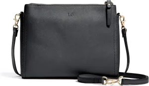 Lo & Sons The Pearl Crossbody Bag - Premium Saffiano Leather Bag with Convertible Strap | Lightweight Textured Leather