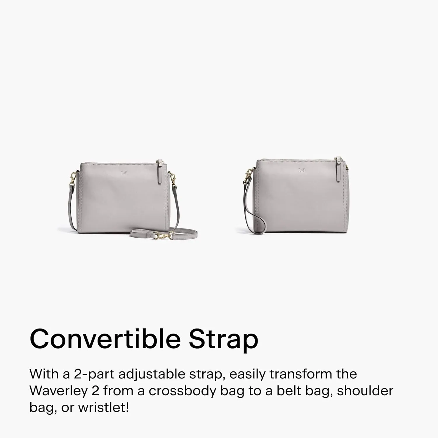 Lo & Sons The Pearl Crossbody Bag - Premium Saffiano Leather Bag with Convertible Strap | Lightweight Textured Leather