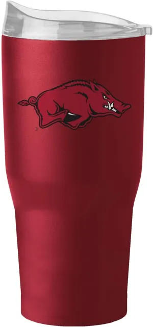 Logo Brands NCAA 30 oz Powder Coat Tumbler - Double-Wall, Vacuum-Insulated Stainless Steel With High-Lip Slider Lid–Keeps Drinks Hot Or Cold For Hours – Ideal For Tailgates & Everyday Use