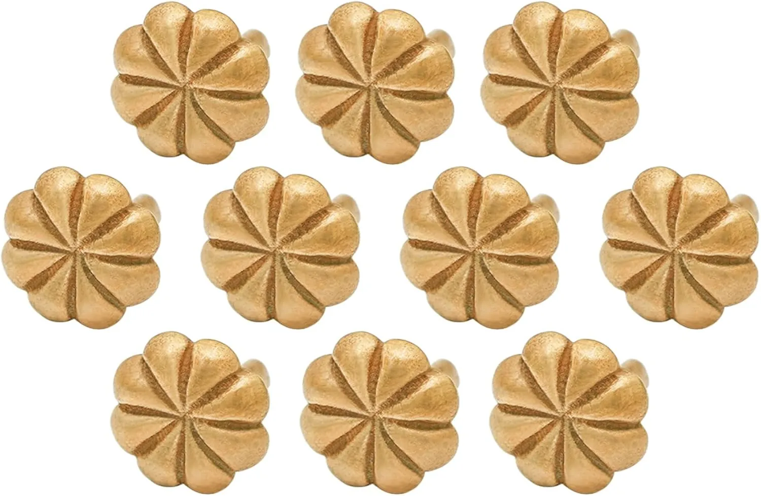 Lord of Battles Brass Decoration Medieval Style Flower Design Brass Studs Perfect for Leather Craft, Bag, Belts, Shoes, Jackets, Coats, Boots, 13.8 mm, Set of 10 Pcs