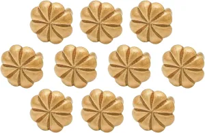 Lord of Battles Brass Decoration Medieval Style Flower Design Brass Studs Perfect for Leather Craft, Bag, Belts, Shoes, Jackets, Coats, Boots, 13.8 mm, Set of 10 Pcs