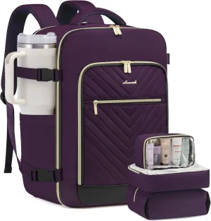 LOVEVOOK Travel Backpack For Women,40L Carry On Backpack Flight Approved,TSA Personal Item Travel Bag Fits 17 Inch Laptop,Business Weekender Overnight Daypack with 3 Packing Cubes