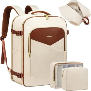 LOVEVOOK Travel Backpack for Women&Men,Personal Item Travel Bag with 3 Packing Cubes,TSA Carry on Backpack for Airplanes Fit 17inch Laptop,40L Waterproof Travel Essentials Airline Approved Luggage