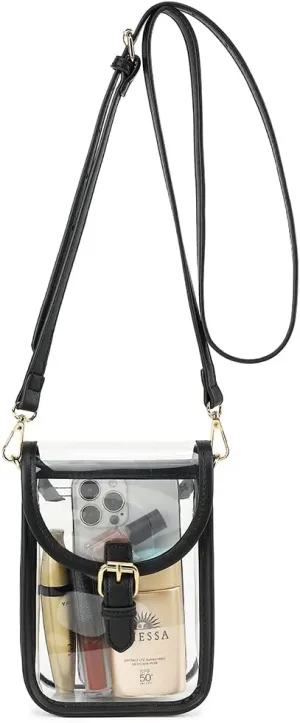 LOXOMU Small Clear Purse for Women Stadium, Clear Crossbody Cell Phone Purse Bag for Concerts, Sporting Event…