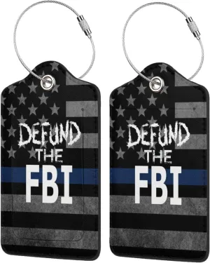 Luggage Tag Abolish Defund The FBI Pu Leather Identifiers Id Tag Bag Suitcase Labels