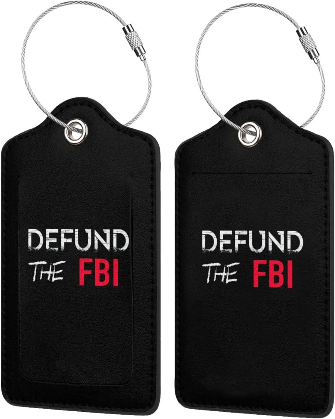 Luggage Tag Abolish Defund The FBI Pu Leather Identifiers Id Tag Bag Suitcase Labels