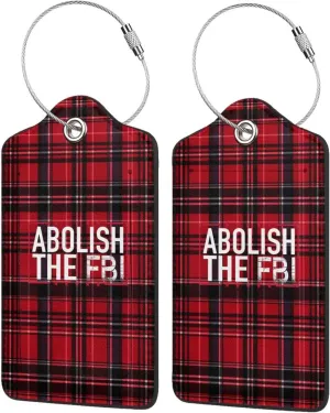 Luggage Tag Abolish Defund The FBI Pu Leather Identifiers Id Tag Bag Suitcase Labels