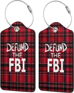 Luggage Tag Abolish Defund The FBI Pu Leather Identifiers Id Tag Bag Suitcase Labels
