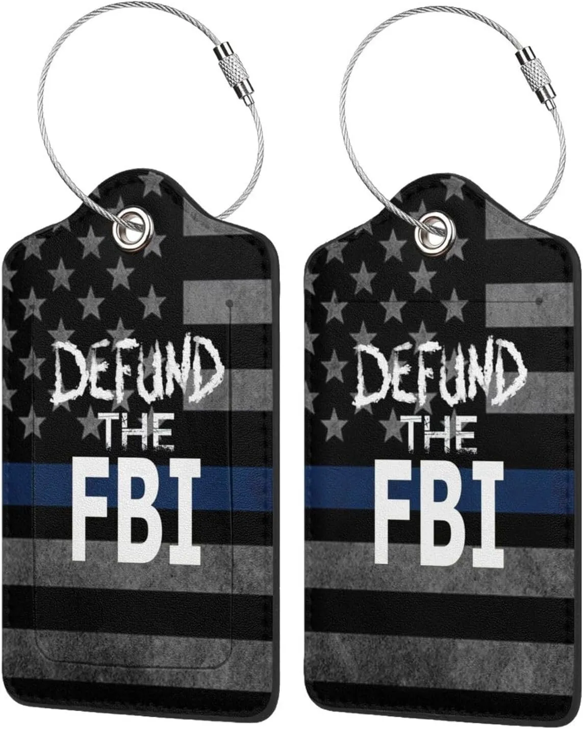 Luggage Tag Abolish Defund The FBI Pu Leather Identifiers Id Tag Bag Suitcase Labels