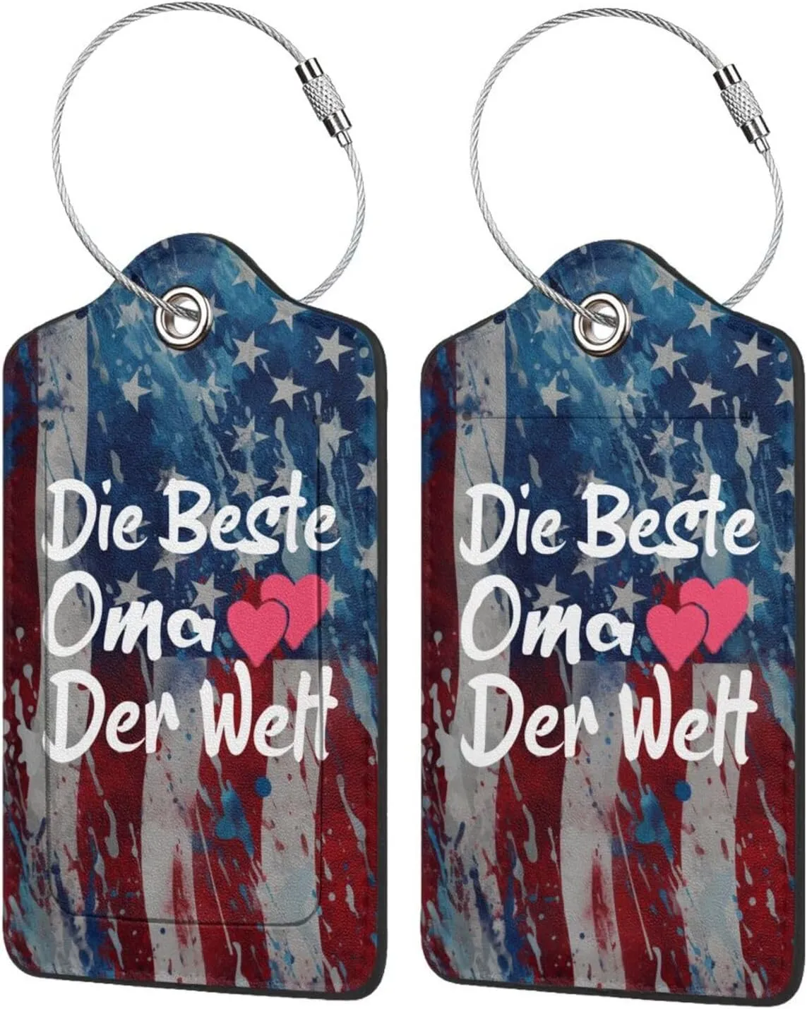 Luggage Tag Die Beste Oma Der Welt Pu Leather Identifiers Id Tag Bag Suitcase Labels