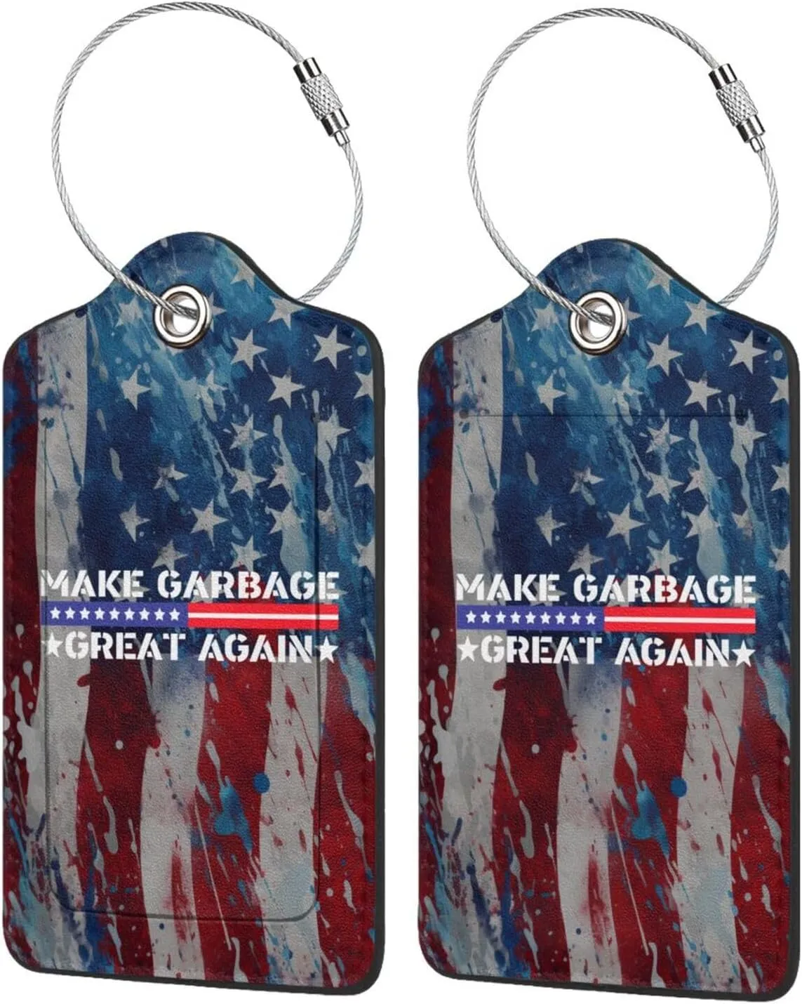 Luggage Tag Make Garbage Great Again Pu Leather Identifiers Id Tag Bag Suitcase Labels