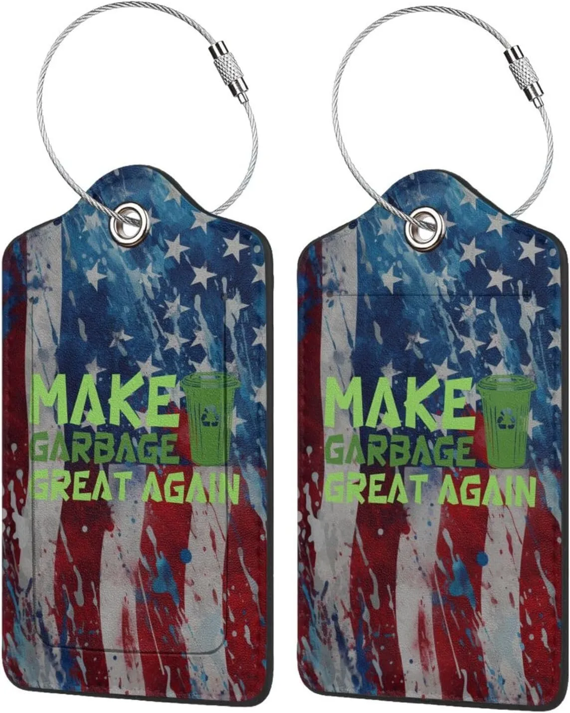 Luggage Tag Make Garbage Great Again Pu Leather Identifiers Id Tag Bag Suitcase Labels