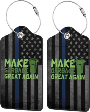 Luggage Tag Make Garbage Great Again Pu Leather Identifiers Id Tag Bag Suitcase Labels