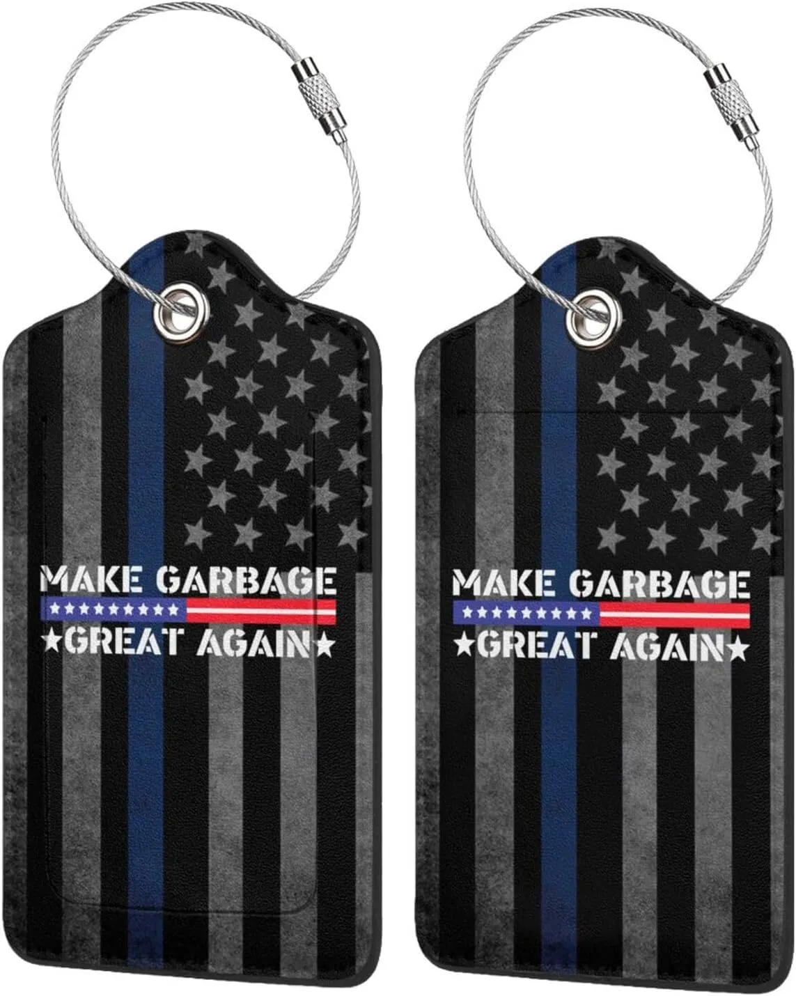 Luggage Tag Make Garbage Great Again Pu Leather Identifiers Id Tag Bag Suitcase Labels