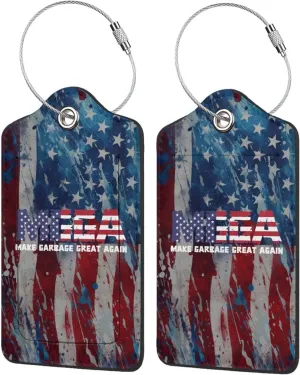 Luggage Tag Make Garbage Great Again Pu Leather Identifiers Id Tag Bag Suitcase Labels